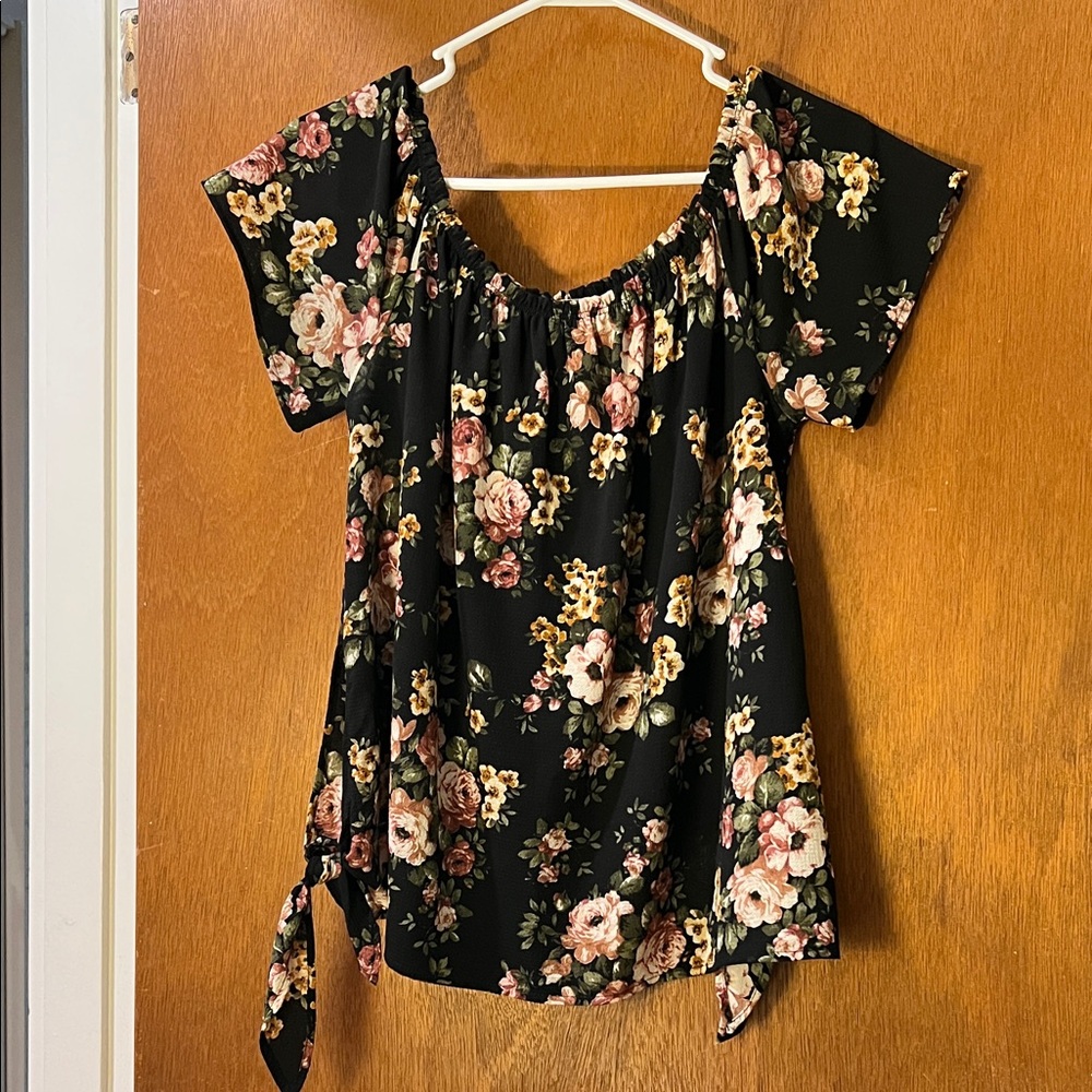 Love Culture Black Floral Blouse